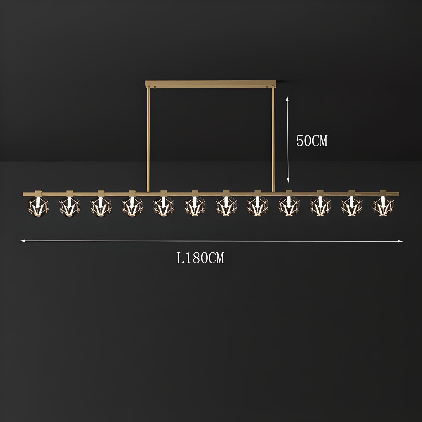 Jelena - Modern Line Crystal Glass Gold Ceiling Light Chandelier