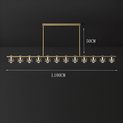 Jelena - Modern Line Crystal Glass Gold Ceiling Light Chandelier