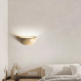 Janie - Semi Circular Stone Dish Up Wall Light