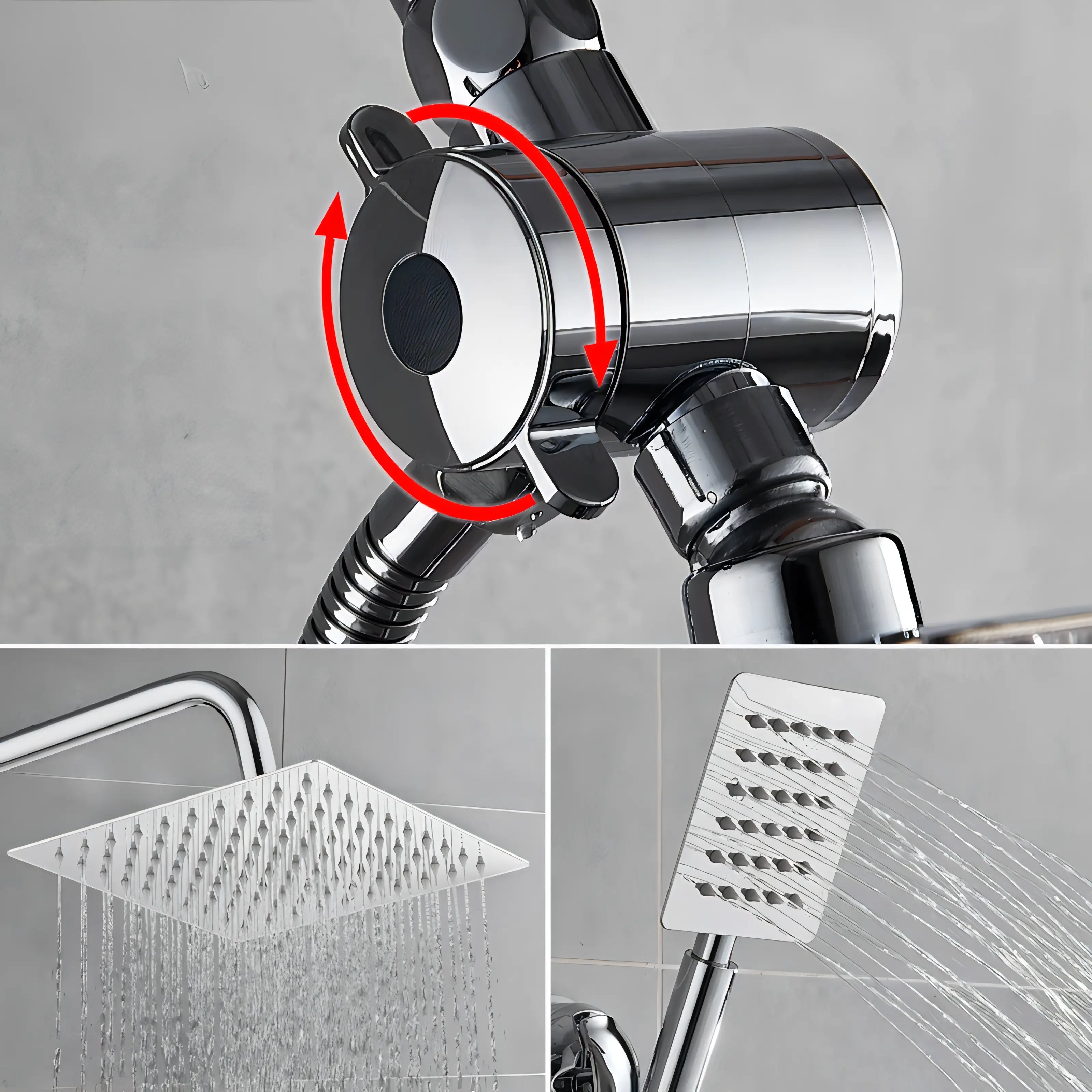 Walter - Rainfall 5 Piece Shower Set Multi Function 8-inch Nozzle