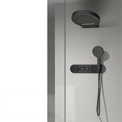 Cordell - Brass Round Waterfall Shower System with Digital Display