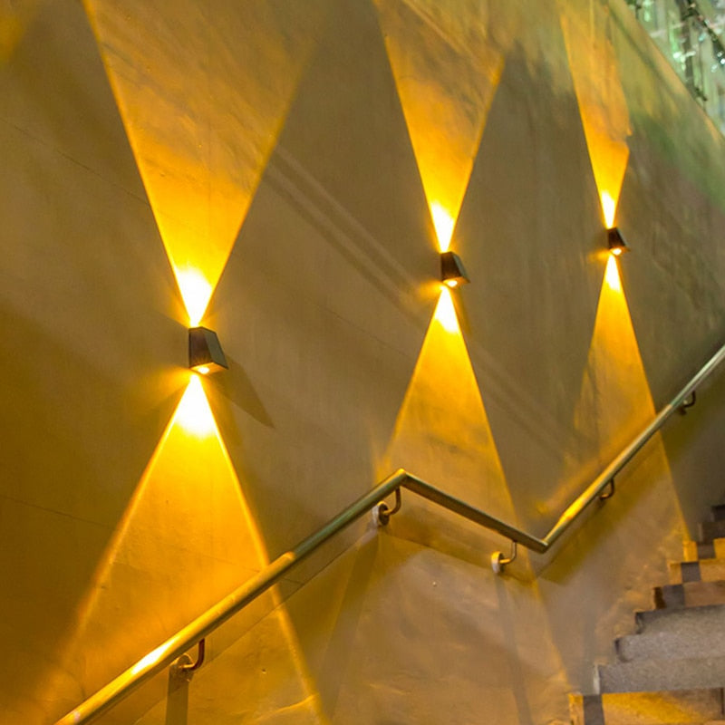 Lakopa - Outdoor LED Black Solar Wall Light Waterproof Up/Down