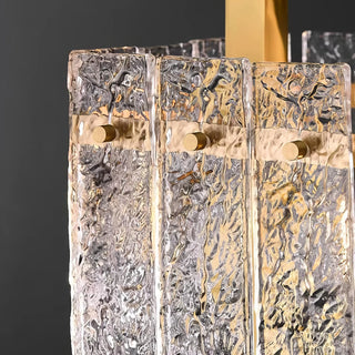 Greta - Rectangular Modern Glass Gold Frame Ceiling Chandelier