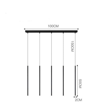 Gaia - Black Hanging Long Tube Combination Ceiling Light Properties