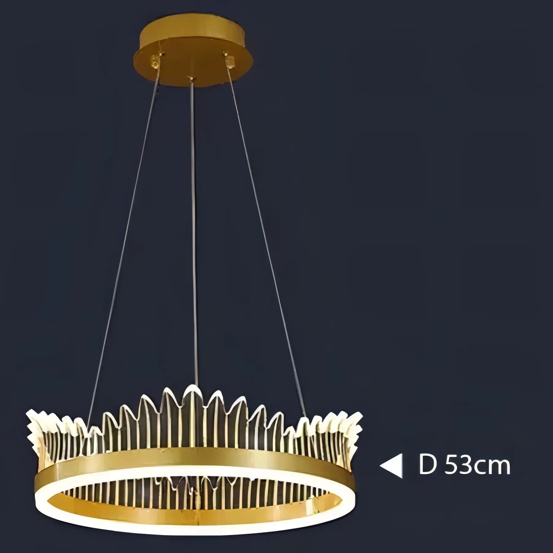 Rory - Hanging Curved Transparent Leaf Gold Ceiling Chandelier