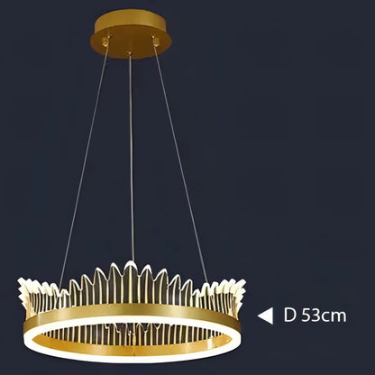 Rory - Hanging Curved Transparent Leaf Gold Ceiling Chandelier