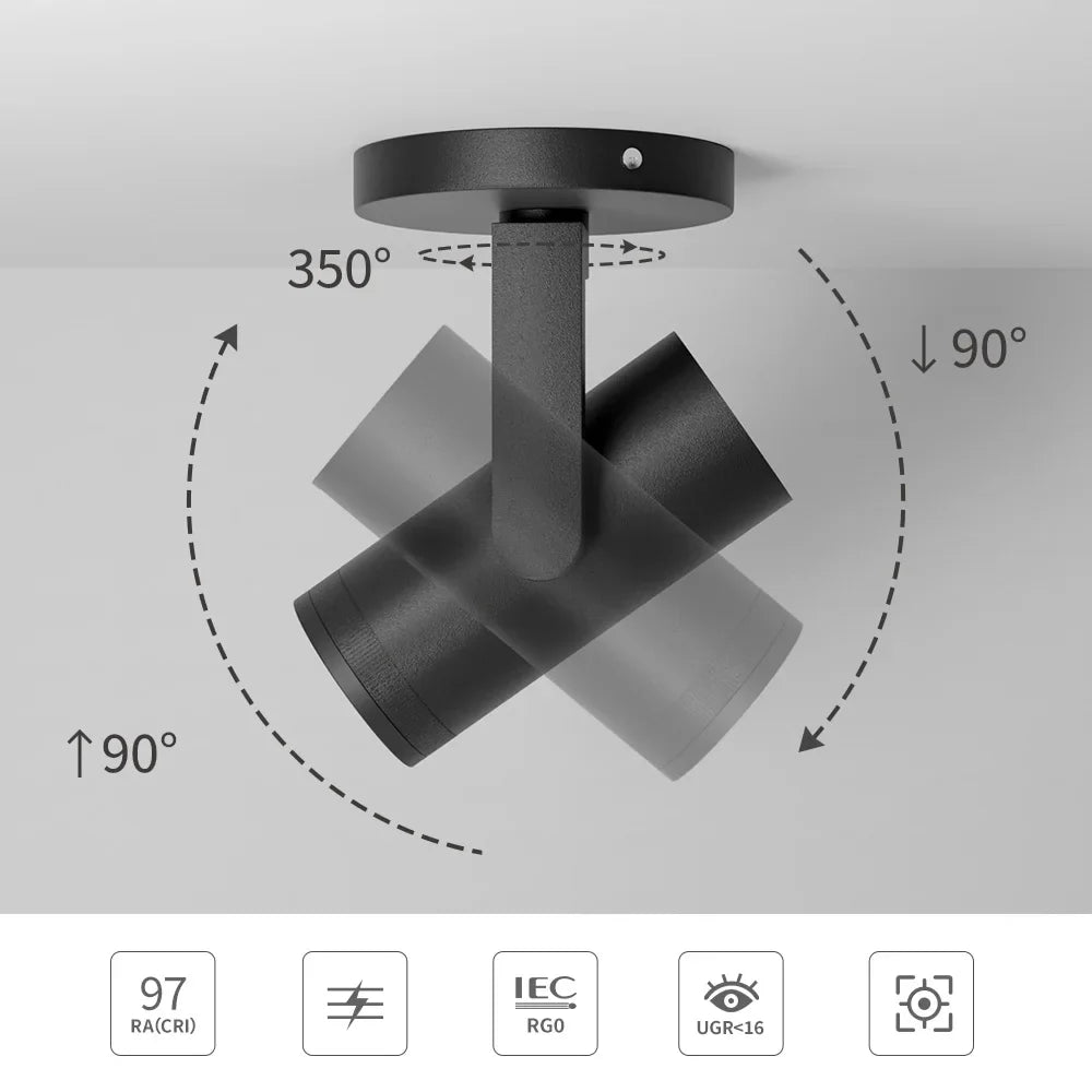 Nebiye - Minimalistic Adjustable Cylindrical Flush-Mount Downlight Ceiling Light