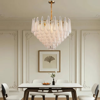 Roselia - Patterned Teardrop Glass Multi-layer Tiered Ceiling Light Chandelier