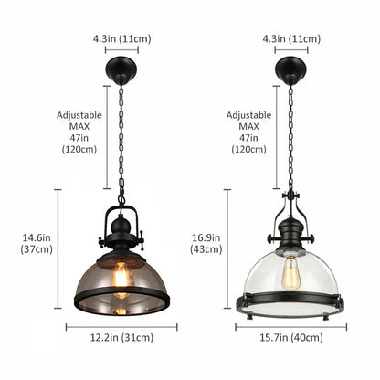 Jaco - Iron Black American Style Pendant Hanging Ceiling Light