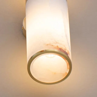 Fulvio - Natural Marble Stone Gold Cylindrical Up Down Wall Light