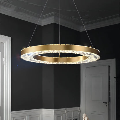 Jill - Modern Round Tiered Patterned Glass Ceiling Chandelier