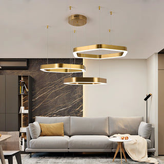 Elouise - Hexagon LED Gold Ceiling Chandelier