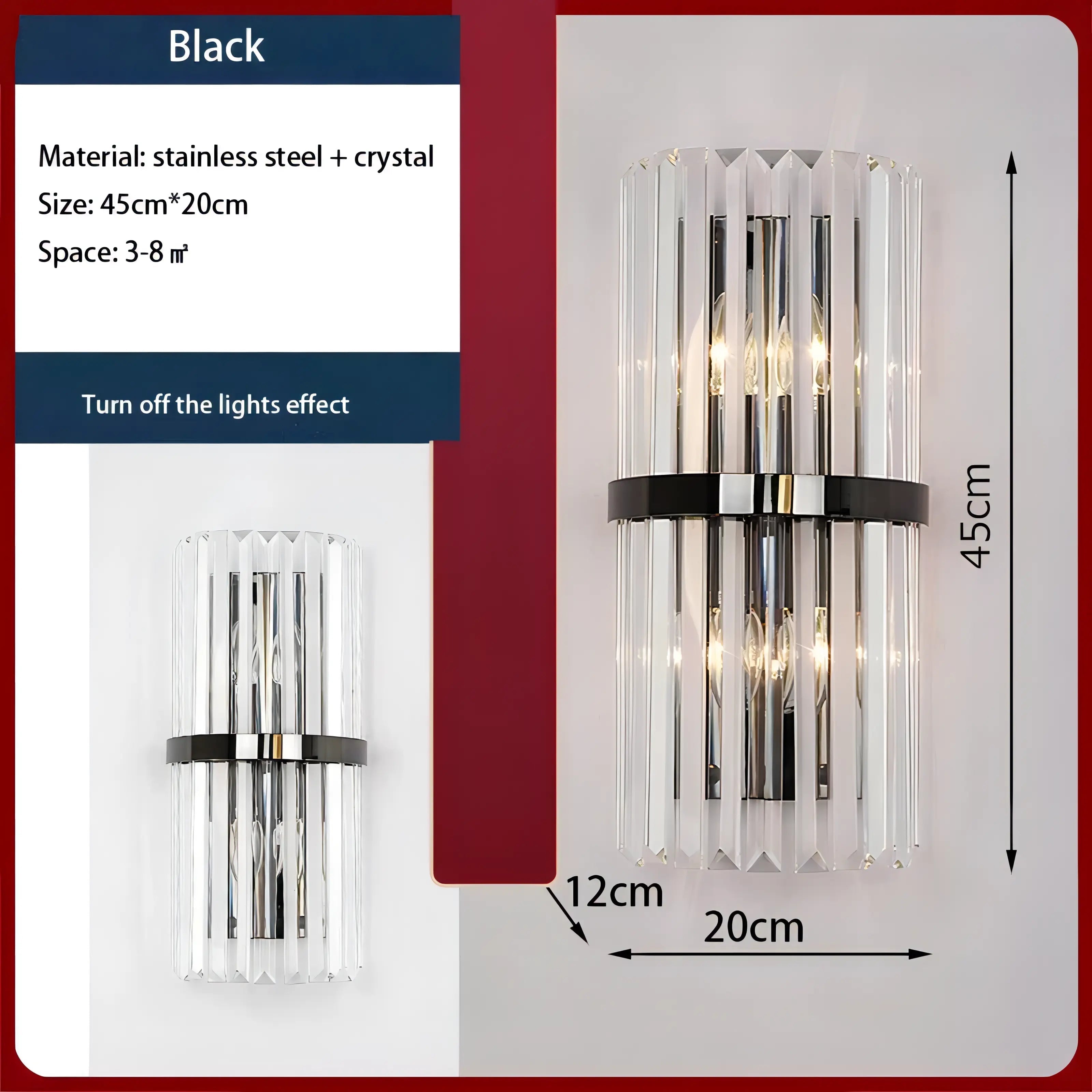 Nare - Luxury Crystal Led Wall Lamp