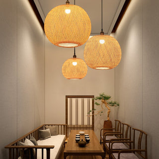 Adrienn - Handwoven Bamboo Hanging Ceiling Light