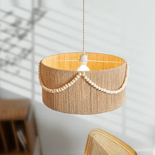 Janika - Bohemian Retro Wood Bead Ceiling Light