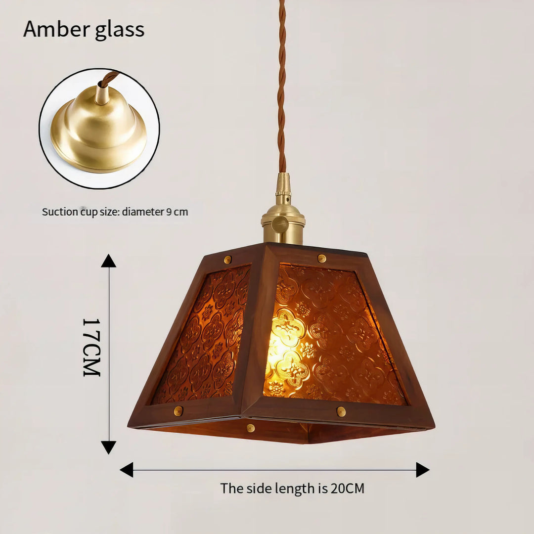 Susie - Boxed Coloured Glass Pendant Ceiling Light