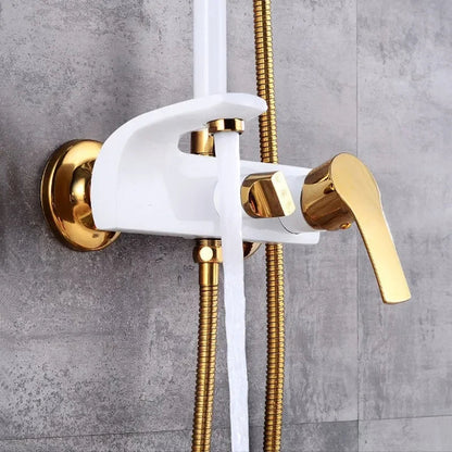 Kyndal - Modern Brass Bathroom Shower Set with Rainfall Shower Head and Hand Shower