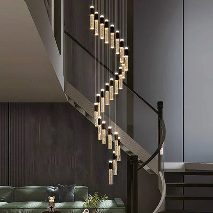 Kendra - Modern Sparkly LED Tube Ceiling Round Chandelier