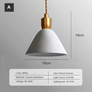 Irem - Ceramic Resin White Gold Hanging Pendant Ceiling Light