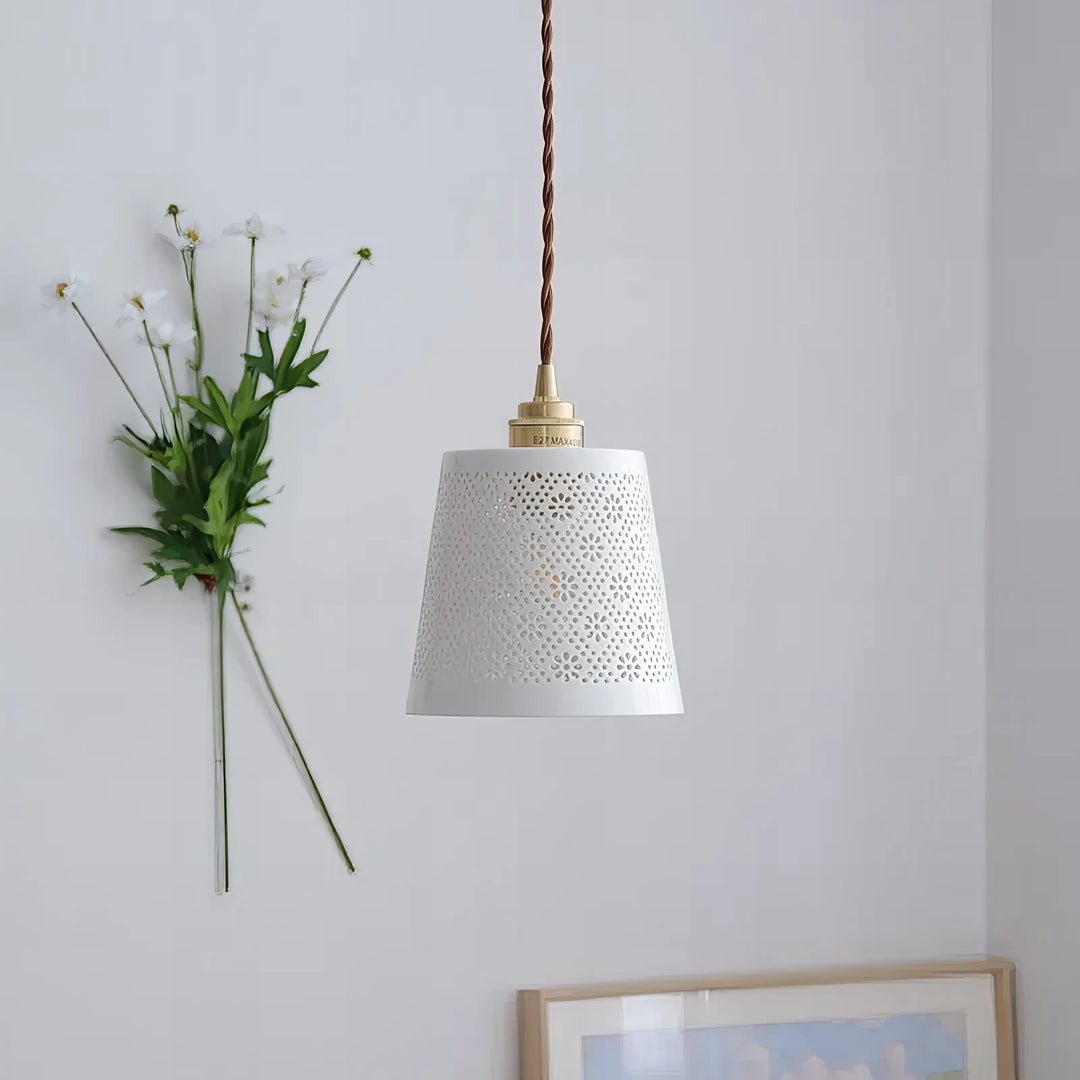 Paris - Ceramic Patterned Shade Pendant Ceiling Light