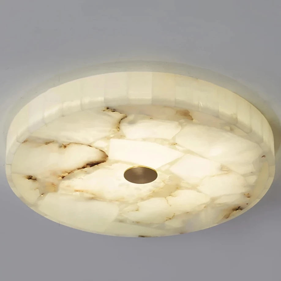 Romede - White Spanish Marble Round Ceiling Light
