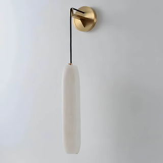 Addison - Modern Cylindrical Marble Hanging Shade Gold Canopy Wall Light