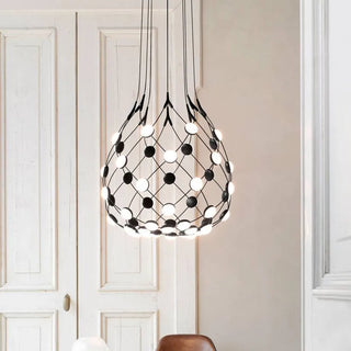 Alanna - Modern Black & White Hanging Round Ball Ceiling Light Chandelier