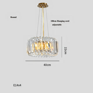 Lorelei - Modern LED Round Patterned Glass Oval Hanging Chandelier