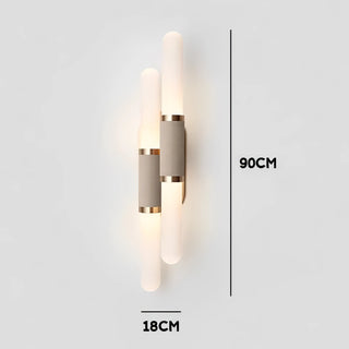 Shira - Modern Gold Tube Milk Glass Wall Light