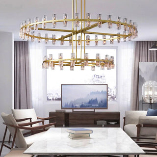 Azucena - Statement Gold Beam Cylindrical Up Down Hanging Chandelier