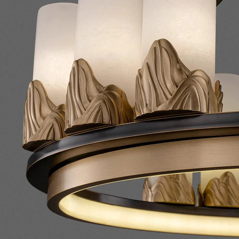 Petra - Modern Round Candle Style Ceiling Chandelier