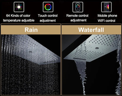 Kaur - Modern LED Stainless Steel Ceiling Mounted Shower Panel with Phone Control