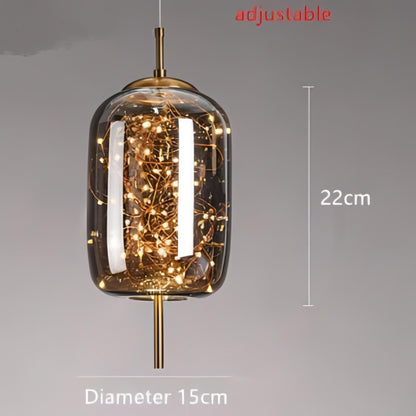 Zev - Coloured Glass Hanging Dome Burst Star Pendant Ceiling Light