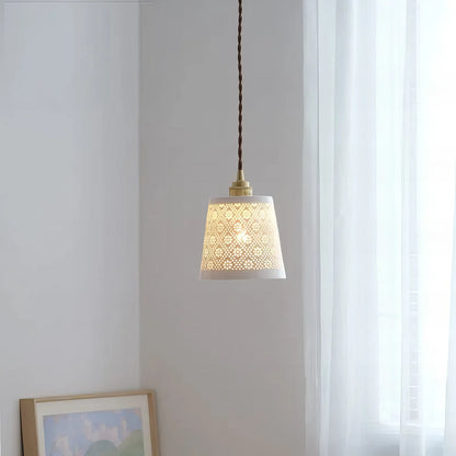 Paris - Ceramic Patterned Shade Pendant Ceiling Light