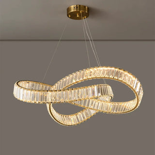 Diana - Modern Round Gold Crystal Hanging Chandelier