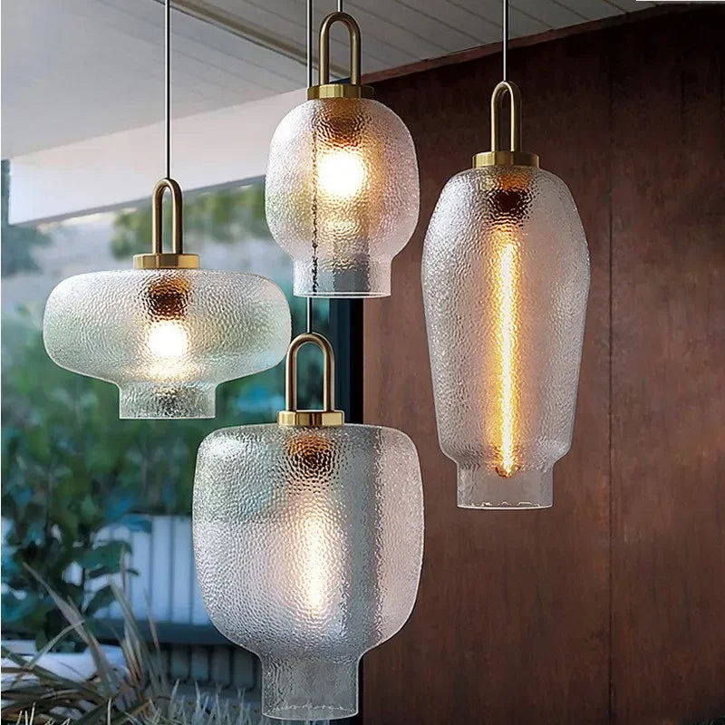 Alicia - Modern Patterned Glass Hanging Ceiling Light