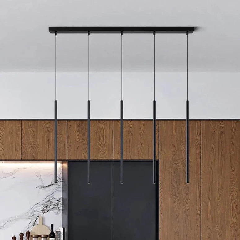 Gaia - Black Hanging Long Tube Combination Ceiling Light