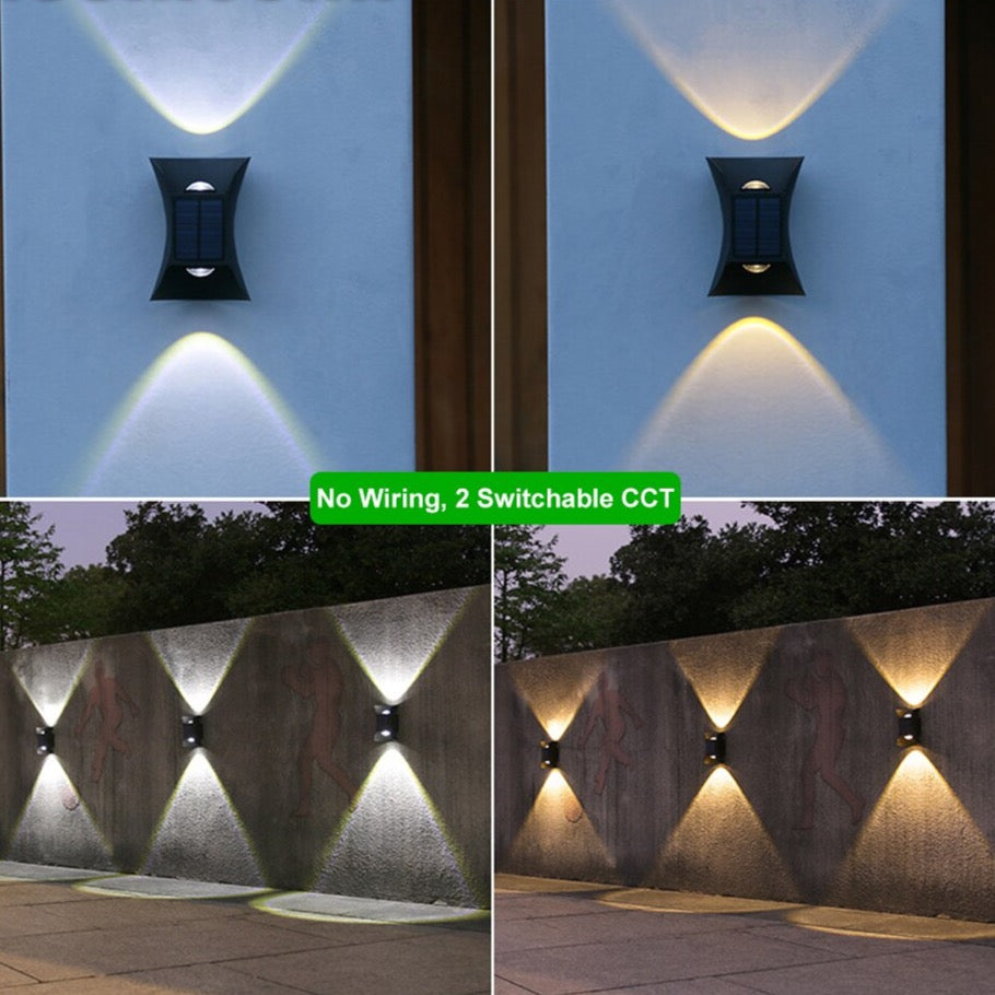 Abay - IP65 Solar Powered Up/Down LED Outdoor Wall Light