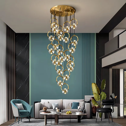 Afrodita - Modern Hanging Round Ring Cluster Ceiling Chandelier
