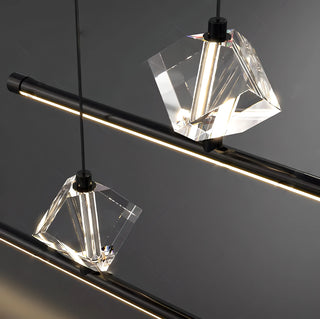 Ivonne - Minimalist Thin Beam Crystal Hanging Pendant Ceiling Light