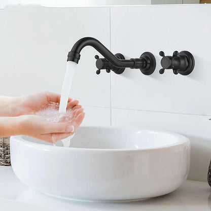 Maira - Vintage Style Dual Handle Hot/Cold Mixer Wall Tap