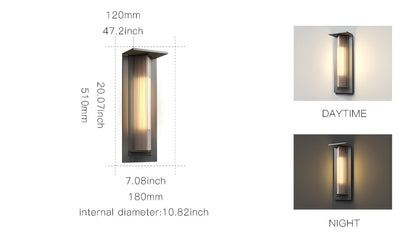 Kalino - Black Modern Patterned Glass Waterproof Outdoor Wall Light