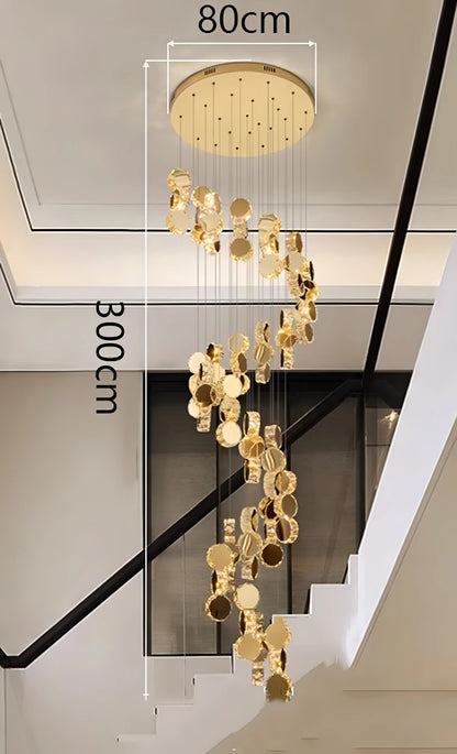 Christina - Round Crystal Gold Hanging Ceiling Chandelier