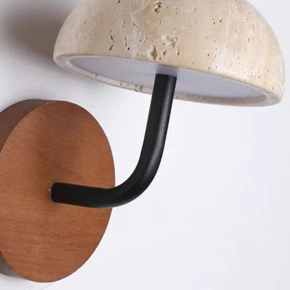 Marli - Vintage Retro Mushroom Shape Natural Stone Wall Light