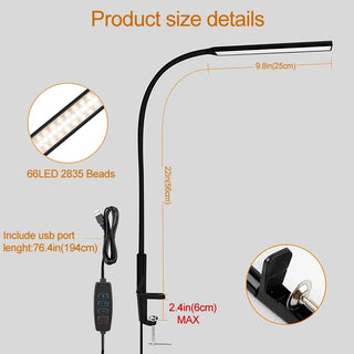 Gould - LED Computer Desk USB Clip Light With Adjustable Head