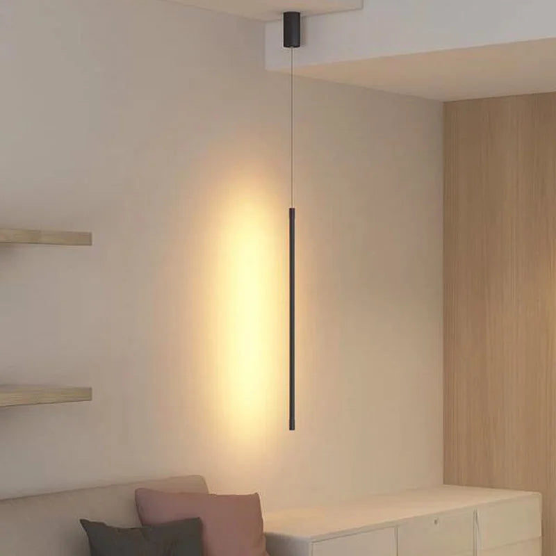 Ensley - Modern LED Hanging Black Bar Ceiling Light