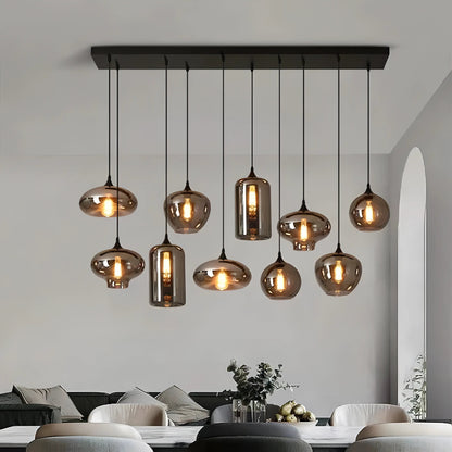 Filomena - Nordic Smoke Grey Glass Hanging Pendant Ceiling Light