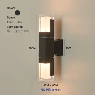Spivey - Modern Black LED Motion Sensor Outdoor Wall Light