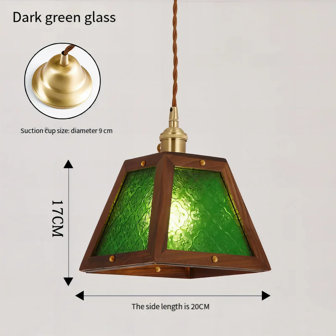 Susie - Boxed Coloured Glass Pendant Ceiling Light