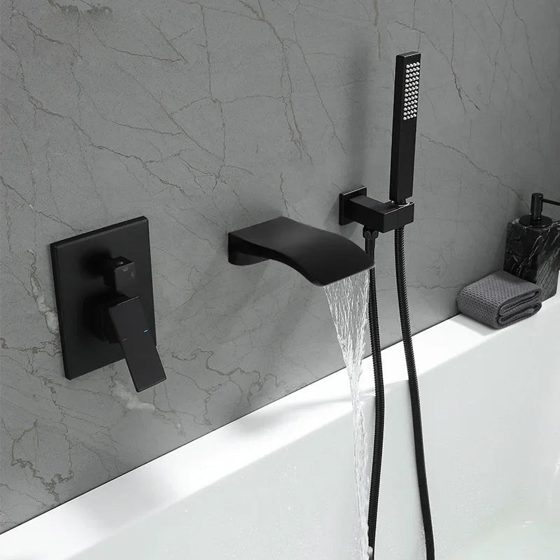 Samuels - Modern Waterfall Bathtub Tap Set with Shower
